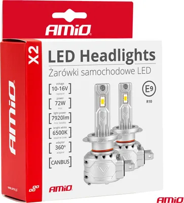 Zdjęcie produktu dla Lampy samochodowe LED H3 X2 seria 6500K Canbus Bezawaryjne AMiO 02971