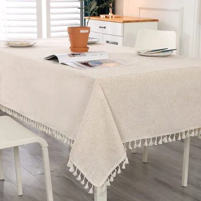 Produktbild von Beige Katoen Tischdecke 140 x 180 cm