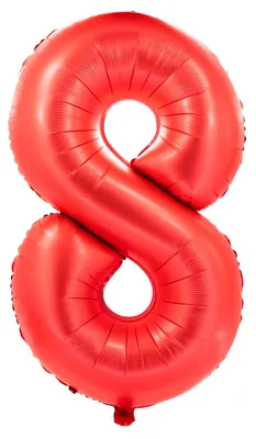 Produktbild von Folienballon 100cm Zahl 8 matt rot