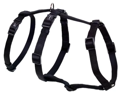 Produktbild von Sicherheitsgeschirr Turva Leckschutz für Hunde aus Nylon und Neopren (M-L Hals 34-48 cm, Brust 40-65 cm, Schwarz)