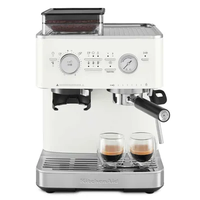 Produktbild von KitchenAid Espressomaschine Integrierte Kaffeemühle Porcelain White 5KES6551EPL