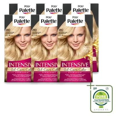 Obrázok produktu pre 6 ks balenia farby na vlasy Poly Palette Soft Nudes v odtieňoch jemného, prirodzeného blond (280), objem 115 ml – veľké balenie