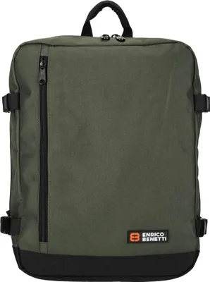 Imagen del producto de Mochila Enrico Benetti, color oliva, para portátil de 17 pulgadas, equipaje de viaje, fabricada en poliéster