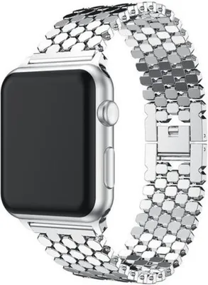 Produktbild von Strap-it Apple Watch 8 Stahl Fischband (Silber)