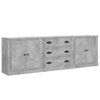Produktbild von Sideboards 3 Stk. Betongrau Holzwerkstoff