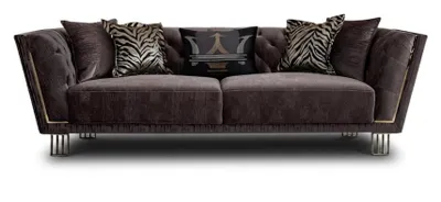 Immagine prodotto di Divano elegante a 3 posti | Divano dal design moderno con cuscini