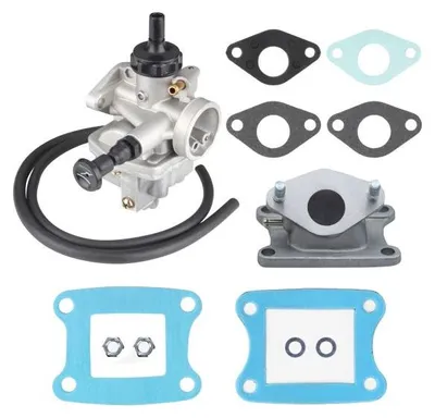 Image de Carburateur 18 mm + plaque isolante + collecteur d'admission + joints (carburateur Keihin) pour Honda MT, MB, MTX, MBX 50