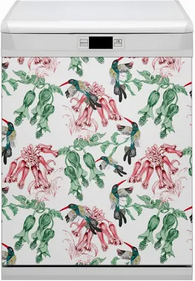 Produktbild von Magnete  Dekorative Magnet Folie für Geschirrspüler 60x70 cm Küche  - Kräuter und Vögel