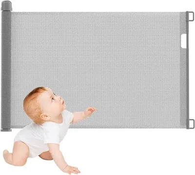 Produktbild von Famanu Treppenschutzgitter für Babys und Haustiere - PVC, ausziehbar, 0-180 cm, weiß