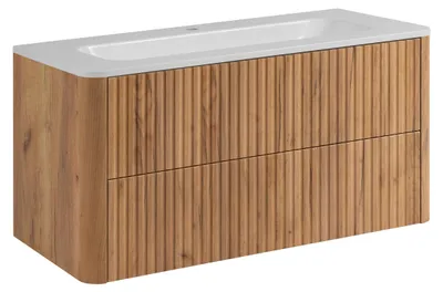 Produktbild von Badezimmerschrank 100, Craft-Eiche, mit Waschbecken, 100,7 x 44,4 x 49,9 cm