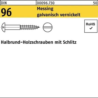 Produktbild von Reyher  Holzschrauben DIN 96 Messing 4x40 Ni (200 Stück)