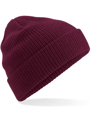 Produktbild von Beechfield B50 | Herren Organic Baumwolle Beanie - Farbe: Burgundy - Größe: One Size