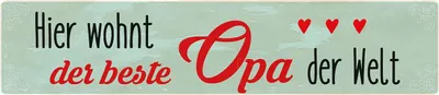 Produktbild von Der beste Opa der Welt, Straßenschild - Magnet, Blech 16 x 3,5 cm, STR-M 040