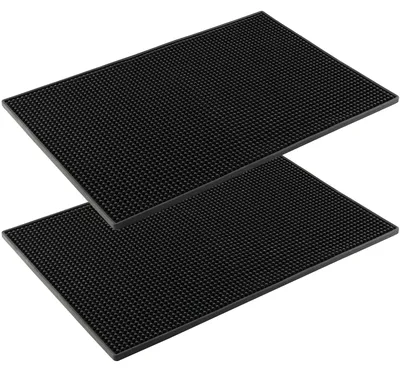 Immagine prodotto di Set di 2 tappetini in gomma nera, dimensioni 45x30 cm