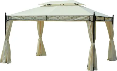 Produktbild von Outsunny Luxus Pavillon Gartenpavillon Partyzelt Festzelt Gartenzelt Pagode 3x4 m