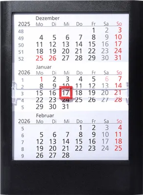 Produktbild von 2026 Güss 3-Monats-Tischaufstellkalender 16x12cm Kunststoff schwarz