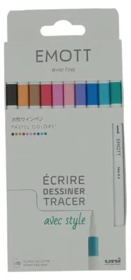 Zdjęcie produktu dla uni-ball fineliner EMOTT zestaw 10 pastelowych kolorów
