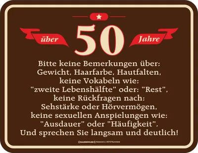 Produktbild von 50 Jahre - Bemerkungen - hochwertig bedrucktes Blechschild - Größe 22x17 cm