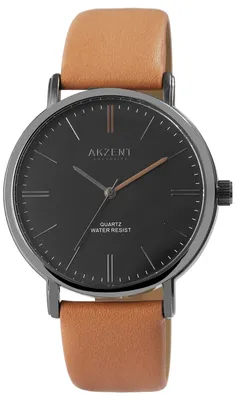 Produktbild von Akzent Exclusive Herrenarmbanduhr mit Kunstlederionsarmband
