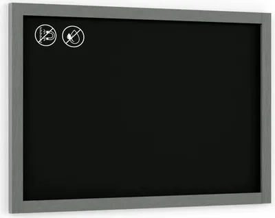 Immagine prodotto di Lavagna Nera da Gesso con Cornice Grigio in Legno 90x60cm, Scrivibile con Gessetti e Pennarelli a Gesso, Per Bar, Ristoranti, Menu