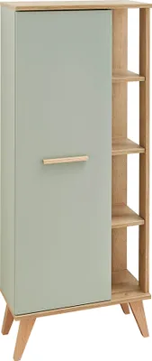 Produktbild von Badezimmer Midischrank NANNING-66 in Riviera Eiche Nb. mit Salbei Nb., B/H/T: ca. 50,5/128/33 cm