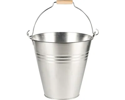 Produktbild von Gärtnereimer mit Holzgriff Metall verzinkt Ø 29,5 cm H 30 cm 14l