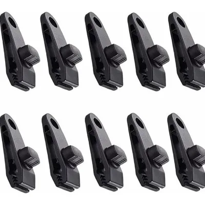 Produktbild von Famanu Dekzeilclips 10 Stück - Zeltclips für Camping und Outdoor-Aktivitäten - Schwarz