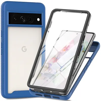 Immagine prodotto di Custodia per Google Pixel 8 Pro, paraurti con protezione dello schermo incorporata Custodia protettiva a 360° blu navy