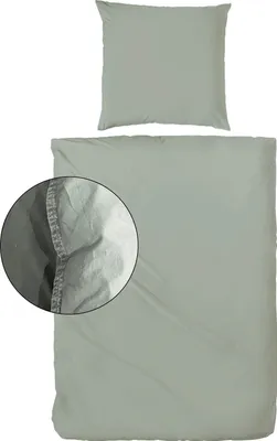Produktbild von Enrico Coss Bettwäsche Stonewashed 135x200 cm + 80x80 cm olive