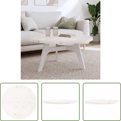 Obrázok produktu pre The Living Store Stolová doska Round White Ø90x3 cm Borovicový masív
