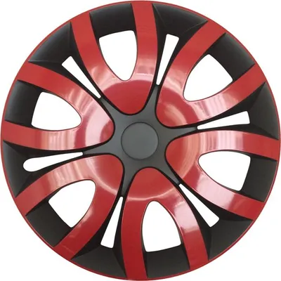 Produktbild von 4x PREMIUM DESIGN Radkappen Radzierblenden "Mika" 15 ZOLL #37 in Rot Schwarz