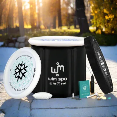 Produktbild von Wim Spa Ice Pod Pro Eisbad 90x75cm faltbar isoliert mit Zubehör & ThermoDome