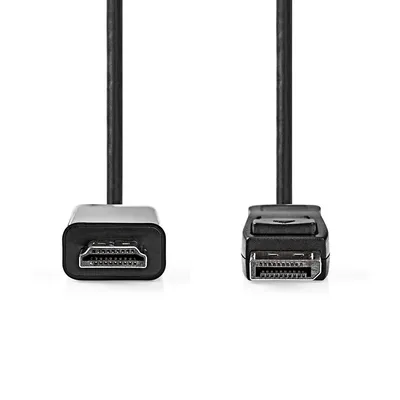 Immagine prodotto di Cavo Nedis Displayport - DisplayPort maschio - HDMI maschio - 4K@30Hz - Nichelato - 1,00 m - Rotondo - PVC - Antracite - Scatola