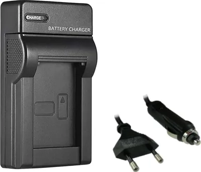 Produktbild von Trade-Shop LED Ladegerät Ladestation inkl. Kfz-Kabel kompatibel mit Canon NB-12L, PowerShot N100, PowerShot G1 X Mark II, Vixia Mini X, Legria Mini X