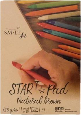 Produktbild von SMLT Starterblock Zeichnen A4 125gr 20 Blatt naturbraunes Papier