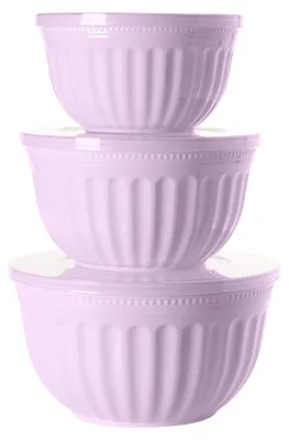 Image de Solidchoice - Ensemble de 3 bols à salade avec couvercles, bols empilables pour la cuisine