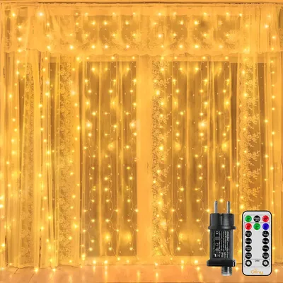 Zdjęcie produktu dla Zasłona świetlna LED 2 x 2 m z 200 ciepłobiałymi diodami LED