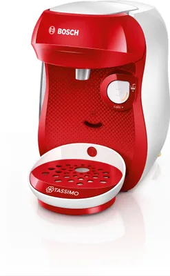 Produktbild von Bosch TAS1006, Pad-Kaffeemaschine, 0,7 l, Kaffeekapsel, 1400 W, Rot, Weiß