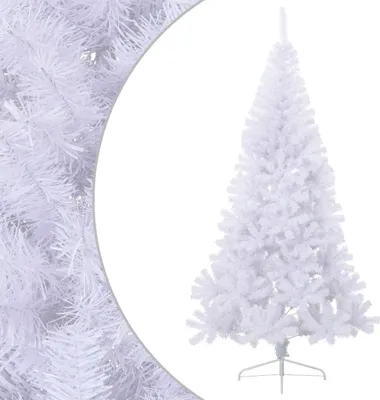 Obrázok produktu pre Umelý polovičný vianočný stromček+stojan, biely 210 cm, PVC
