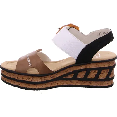 Produktbild von Rieker Damen Sandalen Sandaletten Keilabsatz 68176-64, Größe:39 EU, Farbe:Beige