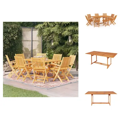 Produktbild von vidaXL 9-tlg. Garten-Essgruppe Massivholz Teak -  Gartenmöbel-Sets