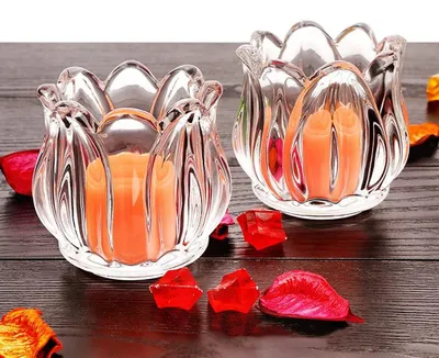 Produktbild von Set aus 2 Transparenten Glas Teelichthaltern