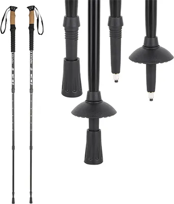 Produktbild von Teleskop-Tourenstock 2er Set, 65-135cm Länge, 18/16/14mm Durchmesser, Korkgriff
