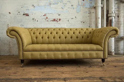 Produktbild von Gelbe Designer Sofa Couch Polster XXL 3 Sitzer Big Sofas Couchen Textil Leder