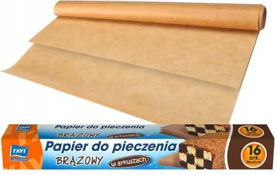 Zdjęcie produktu dla Papier do pieczenia Ravi 42 cm x 38 cm brązowy 16 arkuszy