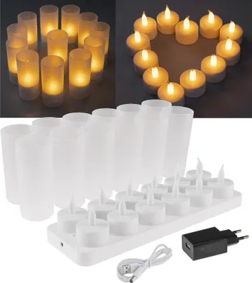 Produktbild von LED Teelichter, 12er Set, mit Windschutz
