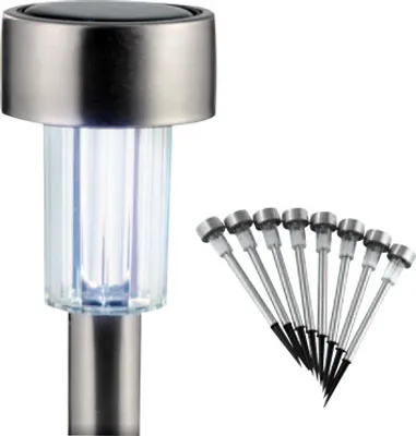 Produktbild von 8er Set Solar Magic Edelstahl Led-Solarleuchten Gartenleuchte Solarlampe Garten Leuchte Lampe