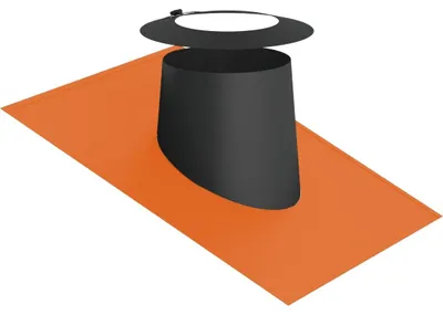 Produktbild von Jeremias DW-Black Dachdurchführung 150mm 16-25 Grad Elastomerrand rot Wetterkragen doppeltwandig Edelstahl Abgasanlage für Öl Gas Festbrennstoffe