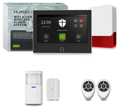 Produktbild von HUXGO Alarmanlage WLAN GSM 4G HXA700 mit Sirene 1x PIR 1x Türkontakt