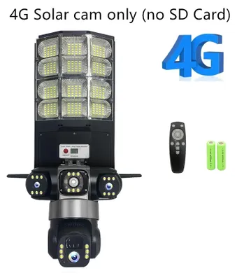 Zdjęcie produktu dla Kamera uliczna zasilana energią słoneczną - kamera IP 4G - 15 MP - funkcja obrotu, nachylenia i zoomu - śledzenie ruchu - klasa odporności IP66 - panel słoneczny o mocy 16 W
